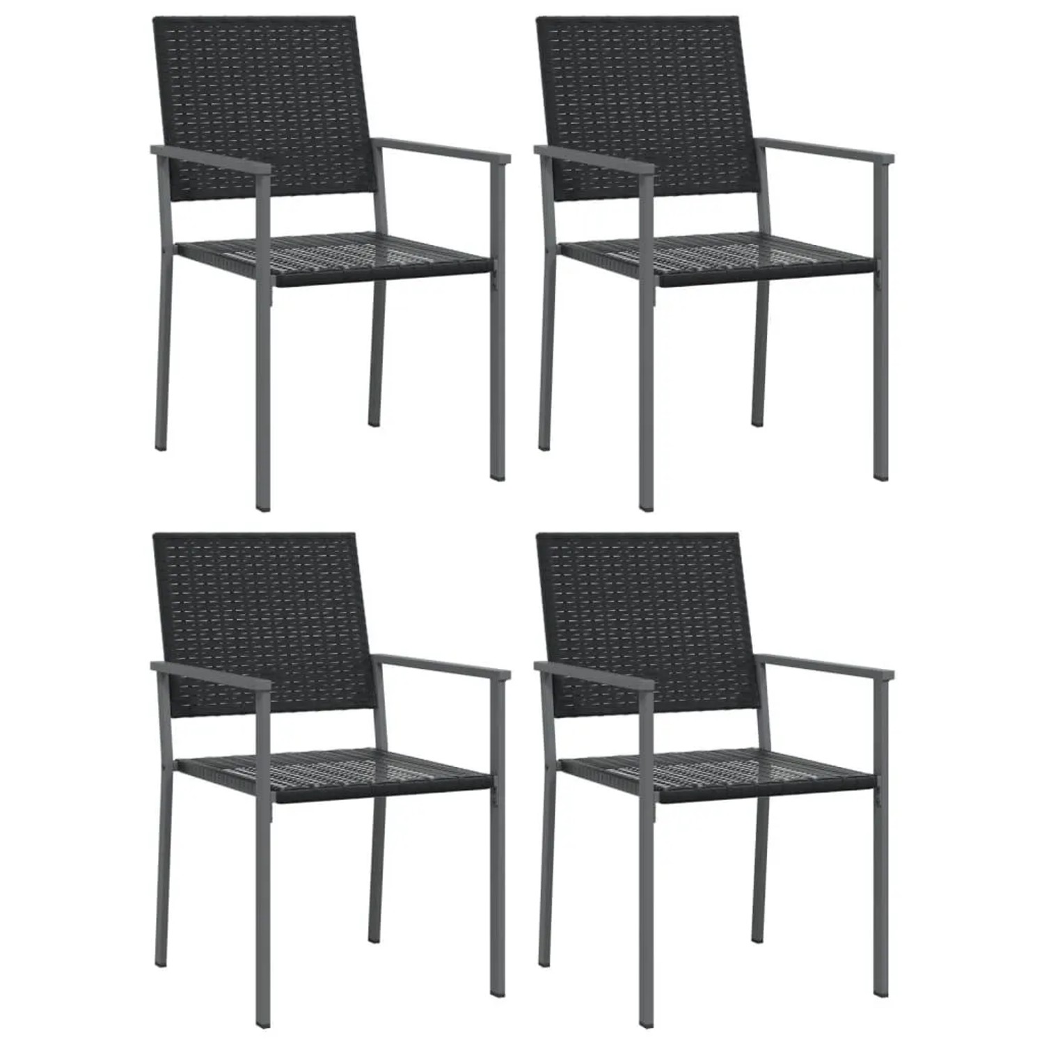 vidaXL Gartenstühle 4 Stk Schwarz 54x62,5x89 cm Poly Rattan 3187083 günstig online kaufen