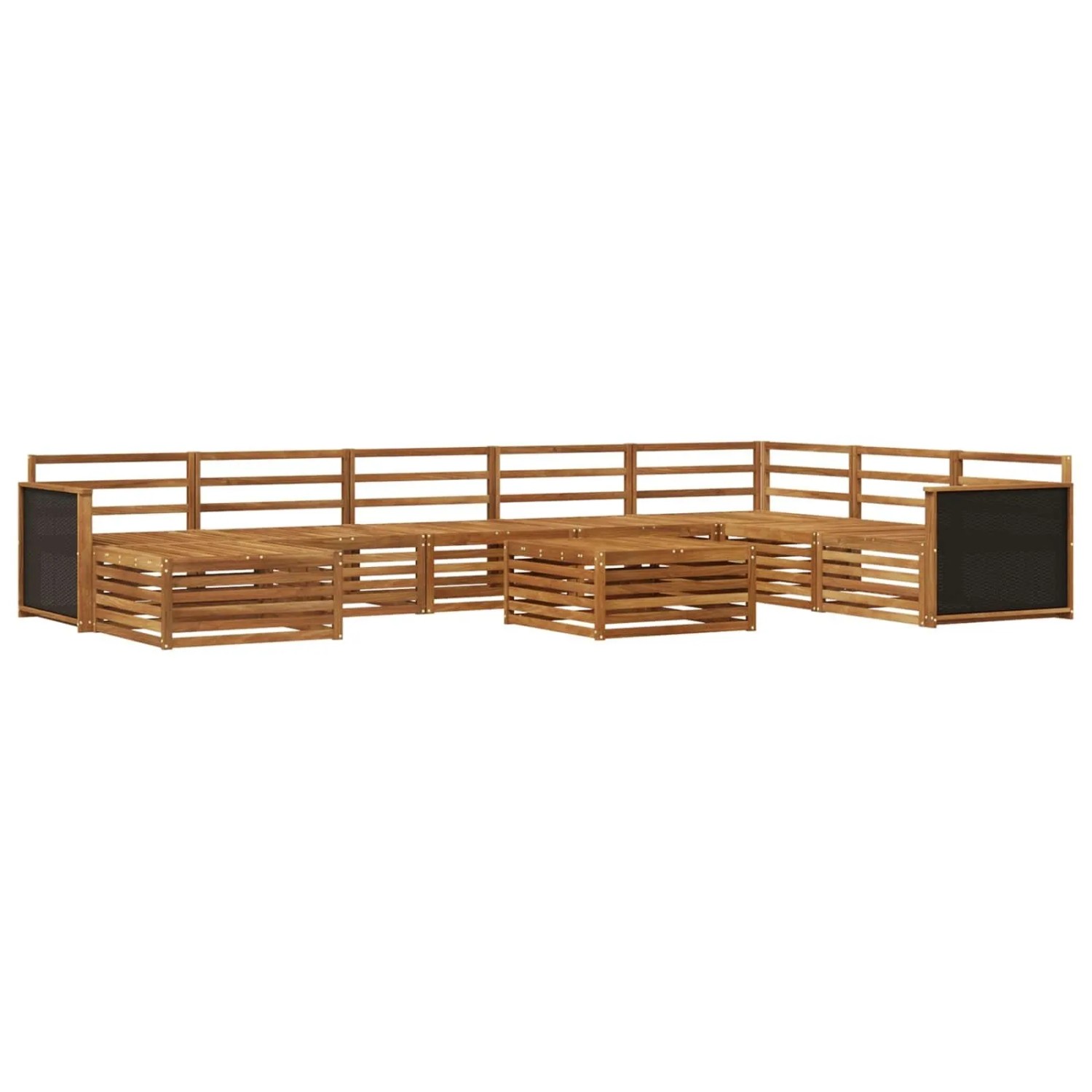 vidaXL Outdoor-Sofagarnitur 9 Stk Natur Massivholz Akazie 3383732