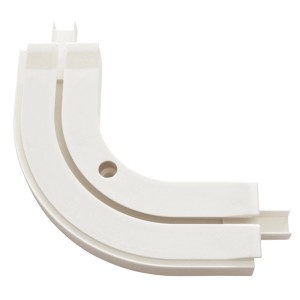 Gardinia Rundbogen, 90° Außenbogen für 1-läufige Gardinenschiene GE1, weiß, zur Deckenmontage.