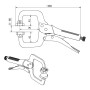 SOTECH Grip Klemmzange Typ C 285x145mm: Technische Zeichnung mit Maßen. C-Klemme, Schnellspannzwinge für Eisenwaren.