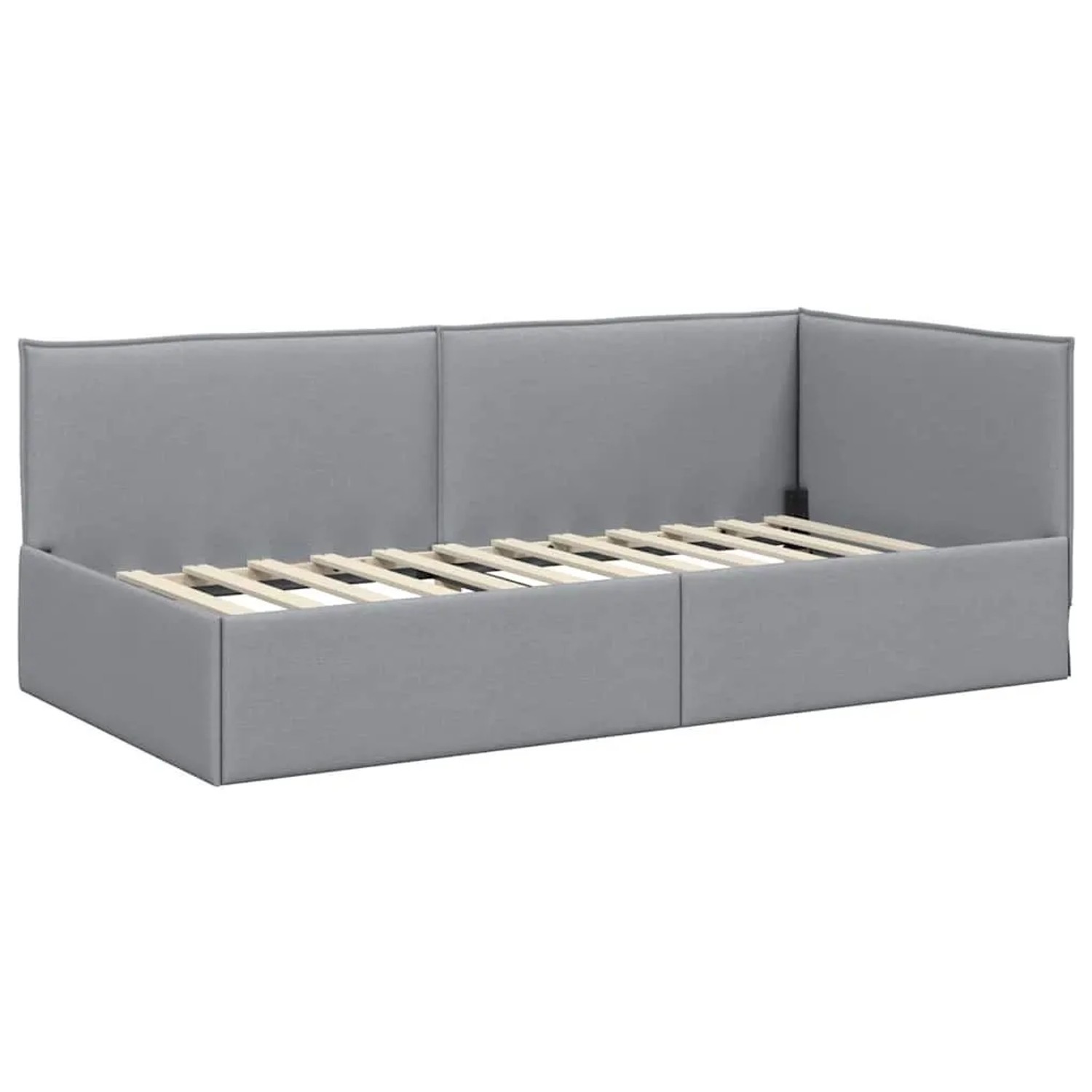 vidaXL Eckbettgestell mit Kopfteil Hellgrau 100 x 200 cm Stoff 42016455 günstig online kaufen