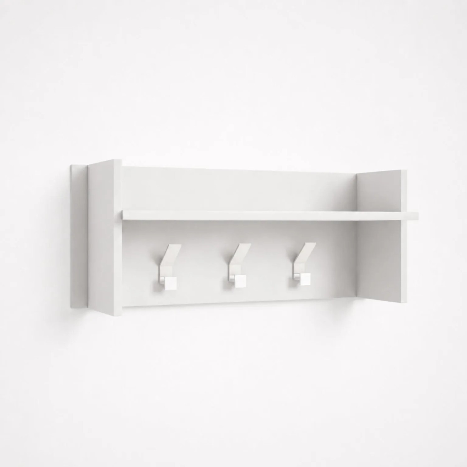 The White Stone Wandgarderobe Weiß Mit Ablage Und 3 Haken  Garderobe Flur Platzsparend