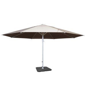 MCW Sonnenschirm Carpi II, Ø 5m, creme-beige, mit Ständer. Marktschirm für Garten und Terrasse.
