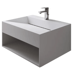 Bernstein Wandwaschbecken TWG71 60cm Mineralguss Weiß Matt mit Ablagefach