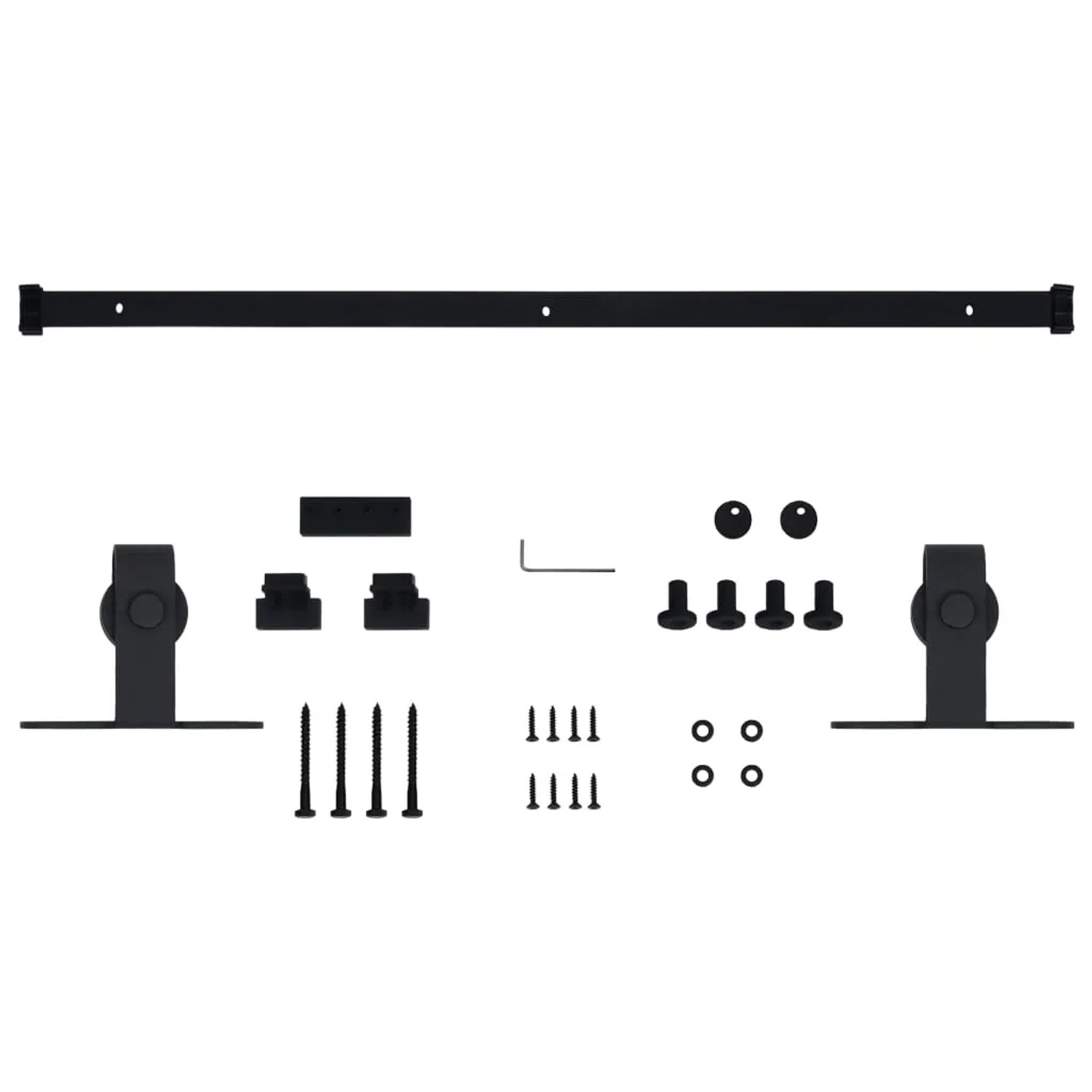 vidaXL Mini Schiebetürbeschlag Set 122cm, Carbonstahl, für Schranktüren.