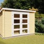 Finn Art Gartenhaus Funny 13, 3x2m, mit Flachdach und Doppeltür. Holz-Gartenhaus ohne Fußboden.