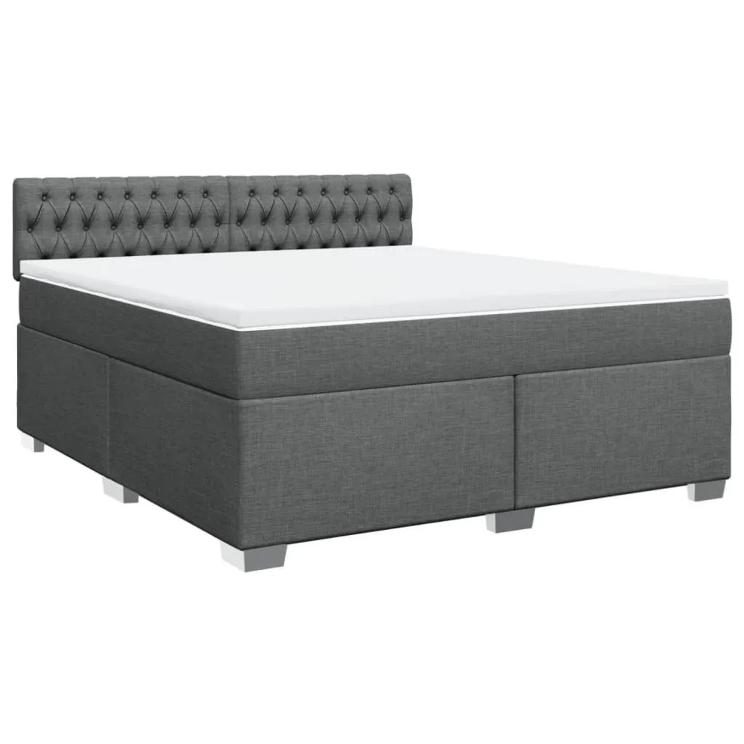 vidaXL Boxspringbett mit Matratze Dunkelgrau 180x200 cm Stoff 3288275