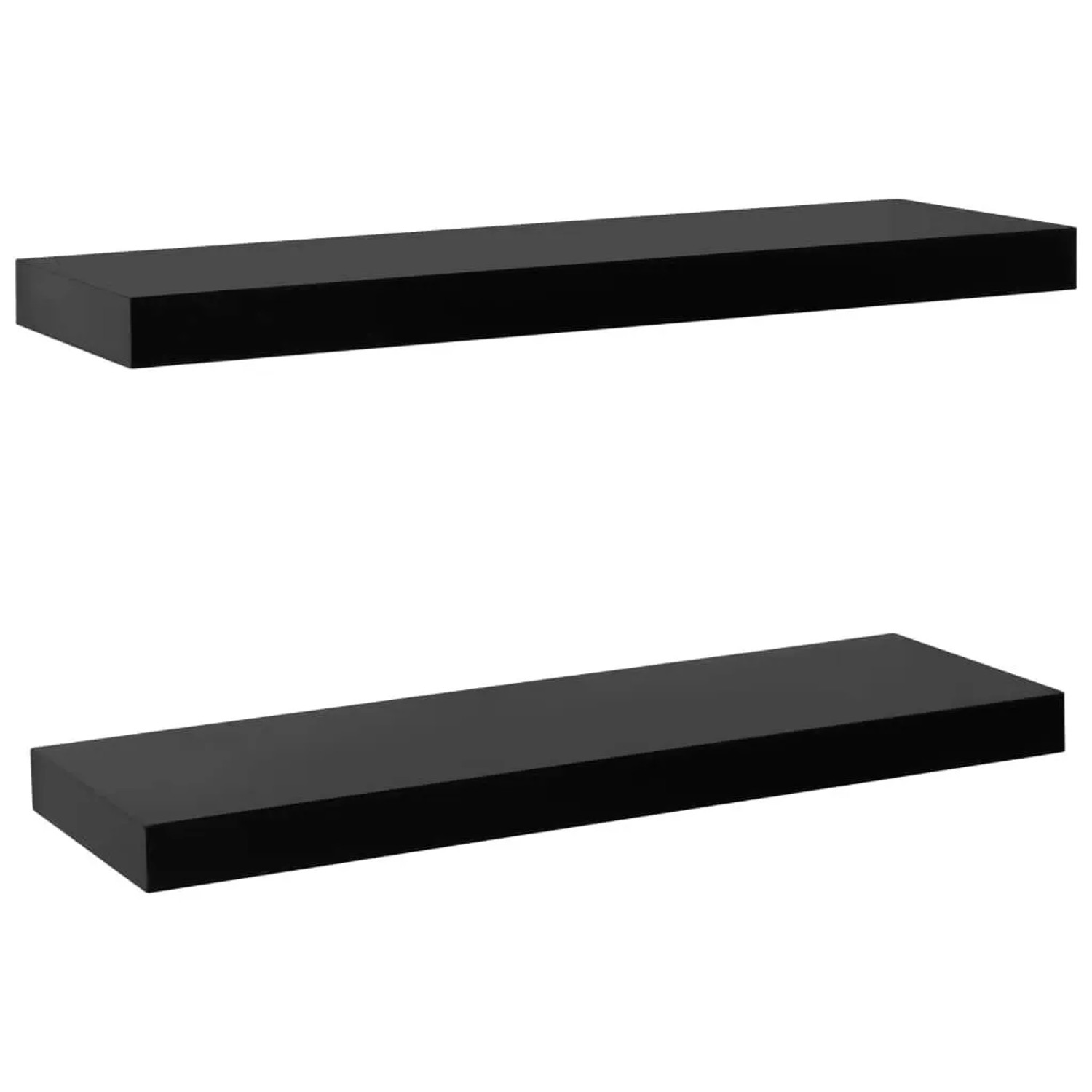 vidaXL Schweberegale 2 Stk Schwarz 60 x 20 x 3,8 cm 288201
