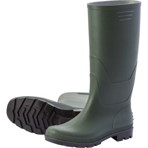 Grüne, hohe Gartenstiefel aus PVC, Größe 42, mit rutschfester Sohle.