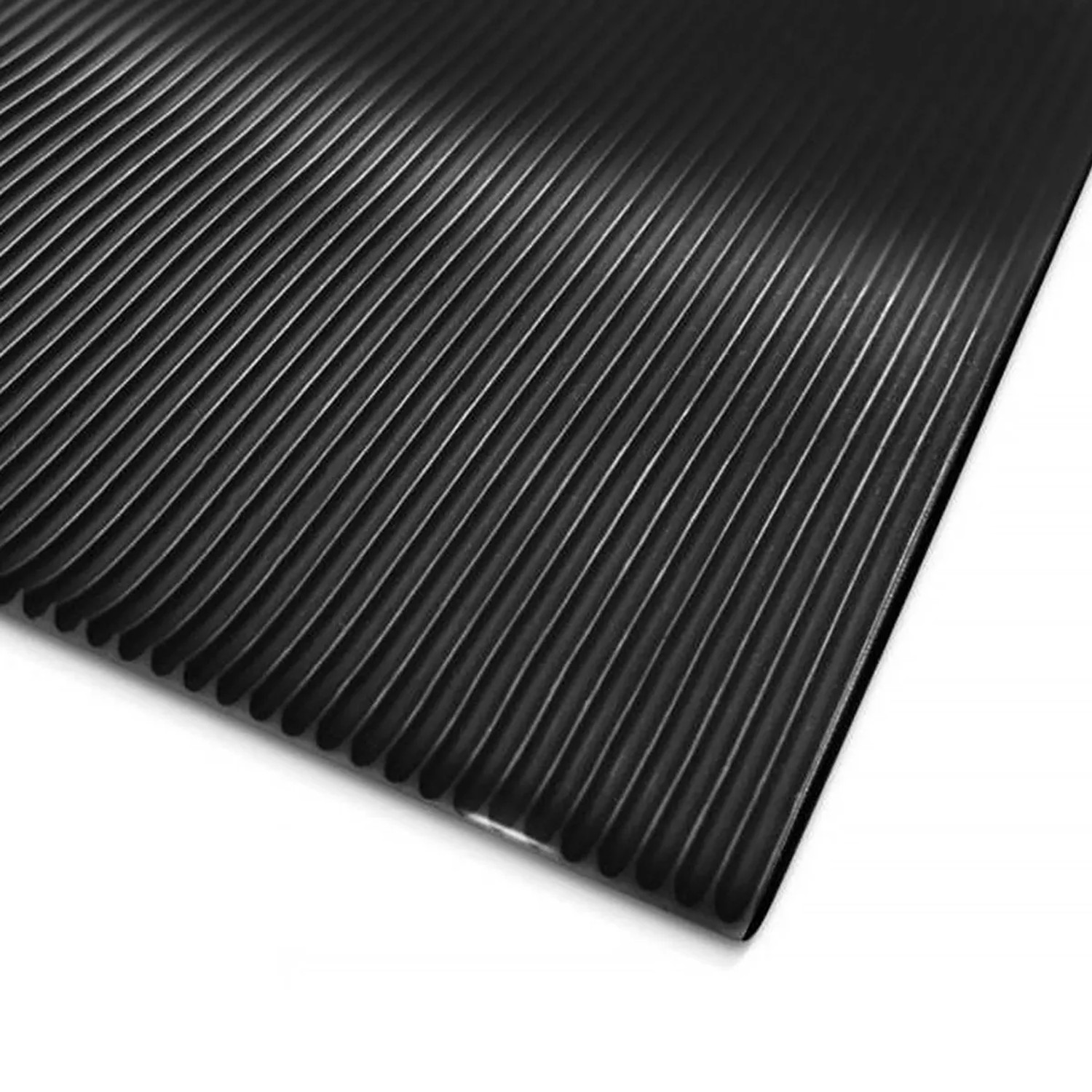 Schwarze KARAT Gummimatte, fein gerippt, rutschfest, 200x200x0,3 cm, ideal als Bodenbelag.