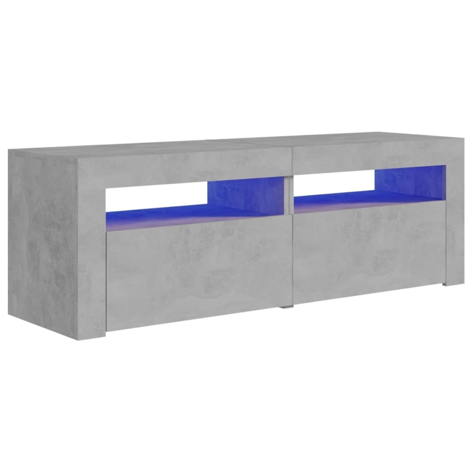 Tv-schrank Mit Led-leuchten Betongrau 120x35x40 Cm günstig online kaufen