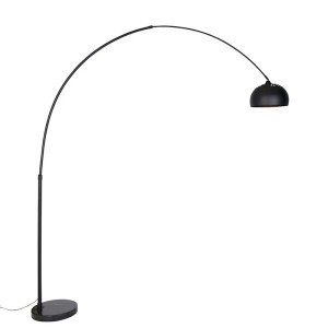 Moderne, schwarze Bogen Stehlampe XXL von QAZQA für Innenräume.