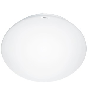 Weiße Steinel Deckenleuchte RS 16 L S mit Bewegungsmelder und Opalglas für Innenräume.