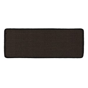 Rechteckige, schwarze Karat Stufenmatte aus Sisal, selbstklebend, ohne Lippe, 23,5x65 cm.