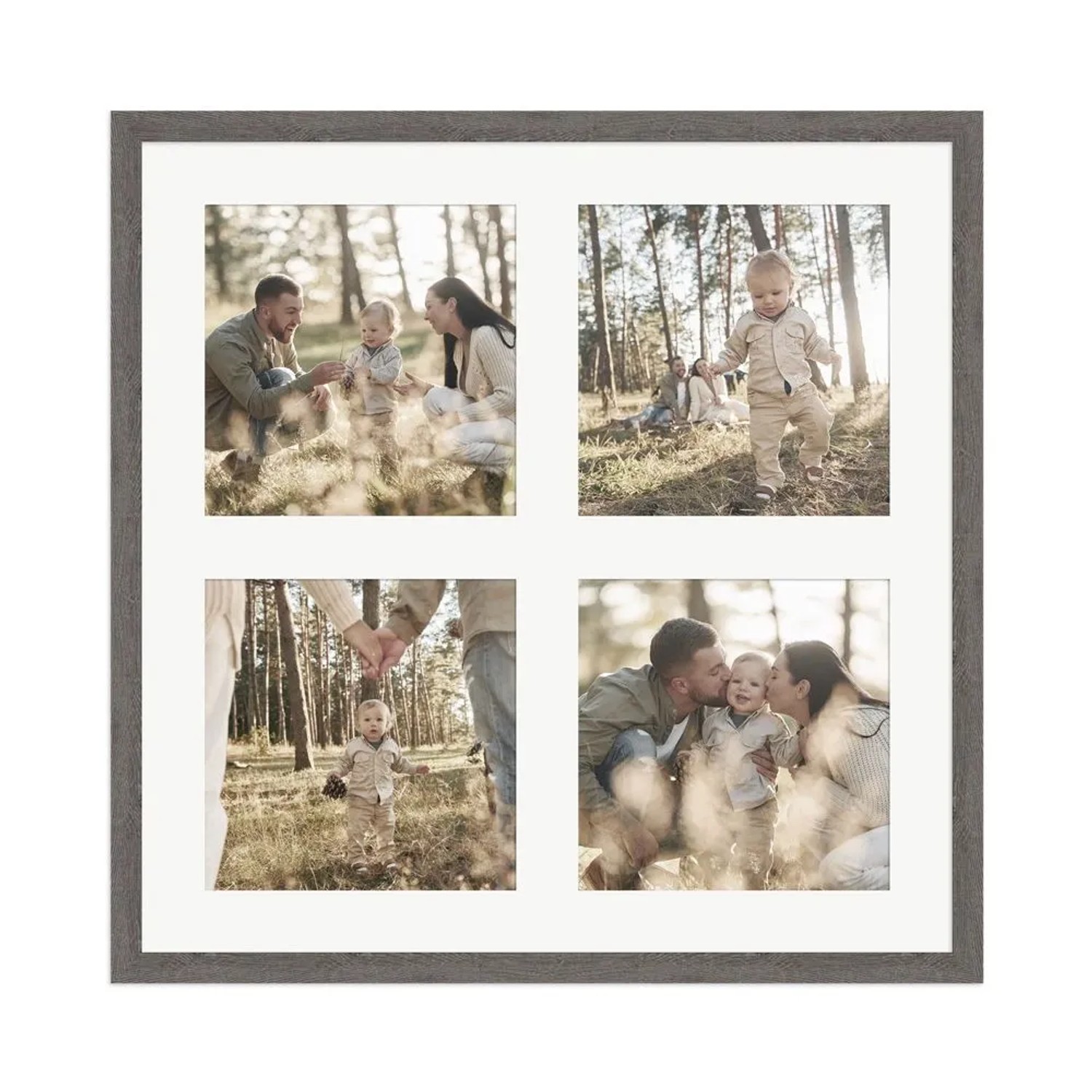 WANDStyle Galerierahmen G950 in Graubraun 40 x 40 cm für 4 Bilder im Format 15 x 15 cm