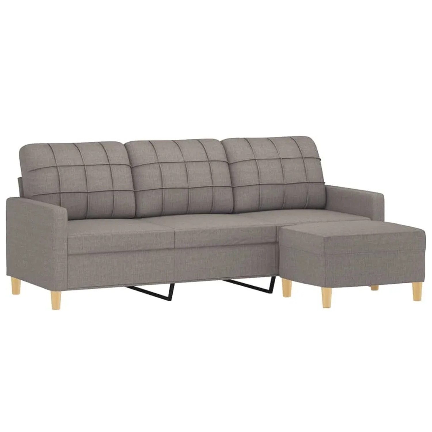 vidaXL 3-Sitzer-Sofa mit Hocker Taupe 180 cm Stoff 3201008 günstig online kaufen