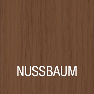 Farbmuster der Bondex Compact-Lasur in Nussbaum für Holz, UV- und Witterungsschutz.
