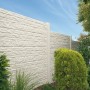 Betonzaun-Platte Fels, 200x38,5x3 cm, als Sicht- und Windschutz im Garten.