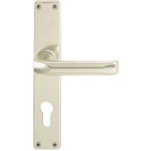 Hoppe Türgriff-Garnitur London, Langschild, Alu Neusilber, für Profilzylinder