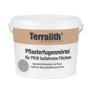 Terralith 2k Pflasterfugenmörtel Granit Grau im Eimer. Spezialmörtel für PKW-Flächen, 26 kg.