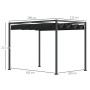 Schwarze Outsunny Pergola aus Metall und Polyester, 298 x 213 x 221 cm, für Garten und Terrasse.