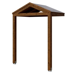 Skan Holz Vordach Sellin, 205x126 cm, Nussbaum, Leimholzkonstruktion mit Dachschalung.