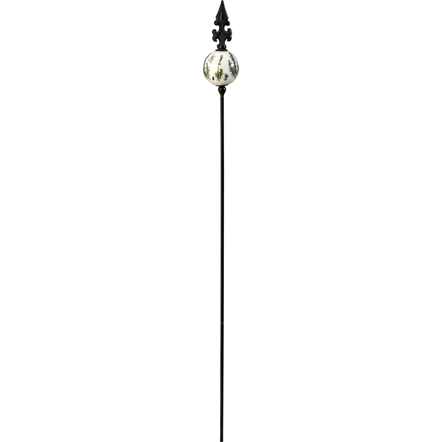 Gartenstecker mit Keramik-Kugel (71 cm) als Gartendekoration.