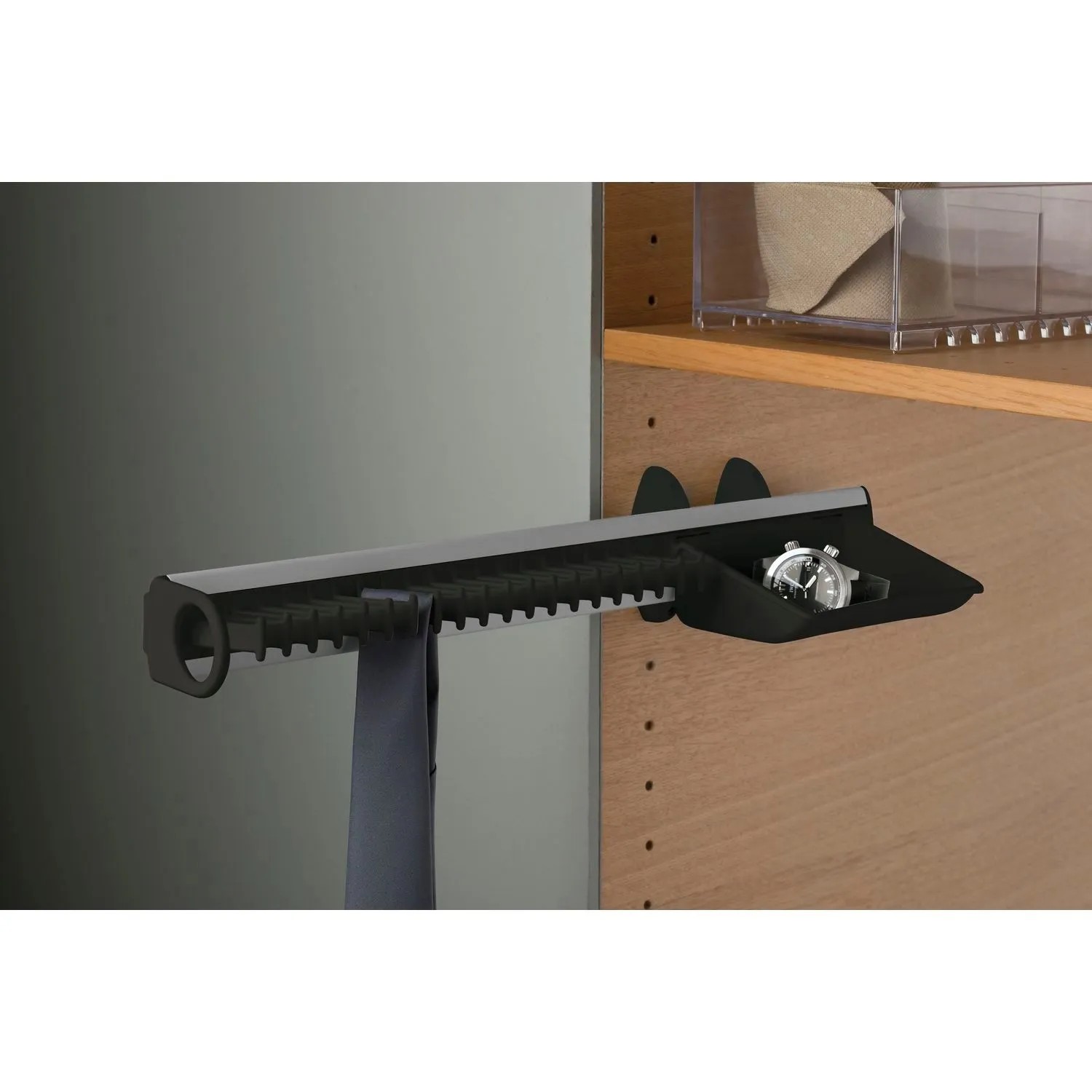Servetto Krawattenhalter Self System Modell B Aluminium Kunststoff Schwarz