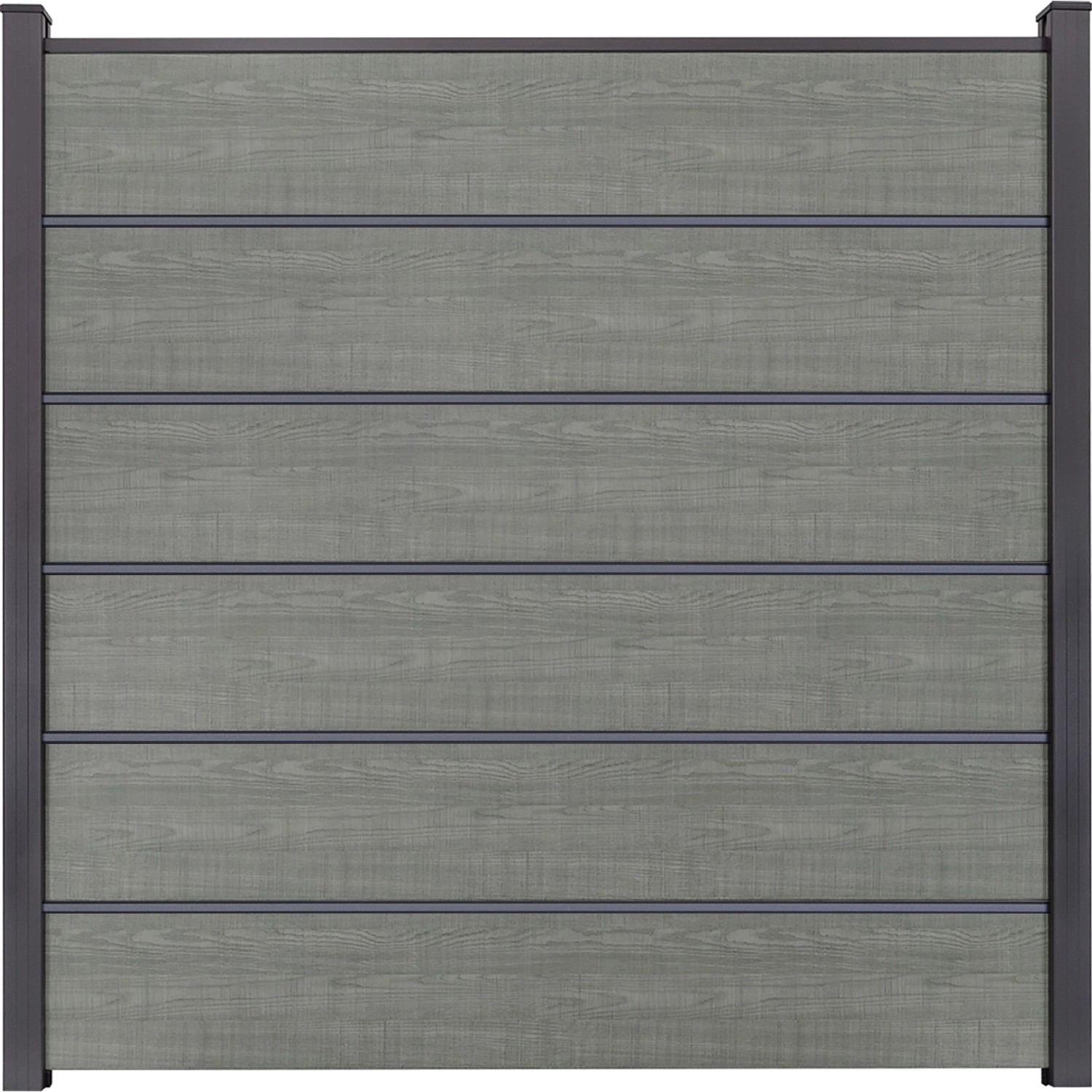 GroJa Steckzaun Premium Basicline 180 cm x 180 cm Grey Ash Cut günstig online kaufen