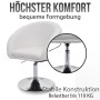 Moderner, taupefarbener MCW Esszimmerstuhl F19 aus Kunstleder mit Chromfuß und drehbarer Sitzfläche.