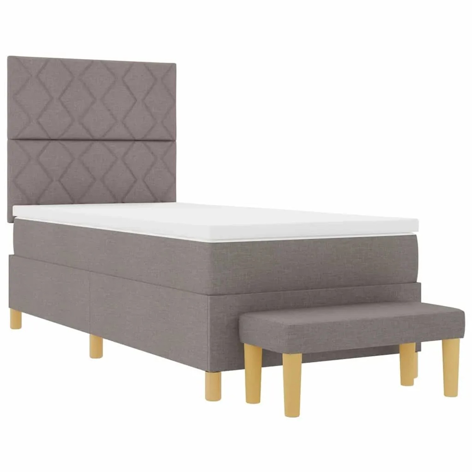 vidaXL Boxspringbett mit Matratze Taupe 100 x 200 cm Stoff 3344356 günstig online kaufen