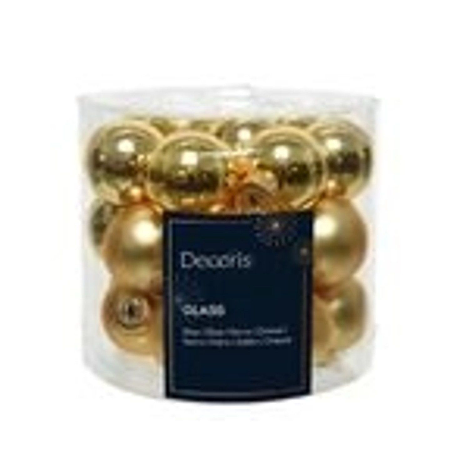 Thumbnail - Kaemingk Weihnachtsbaumkugeln Glas 2,5 cm 24 Stueck Hell Gold Glanz Matt Mix