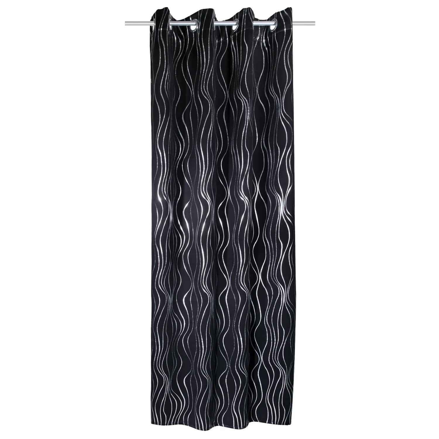 Neusser Collection Ösenschal Blackout Vegas 245 cm x 135 cm Schwarz-Silber