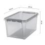 Graue SmartStore Colour 45 Aufbewahrungsbox mit Deckel und transparenten Wänden.