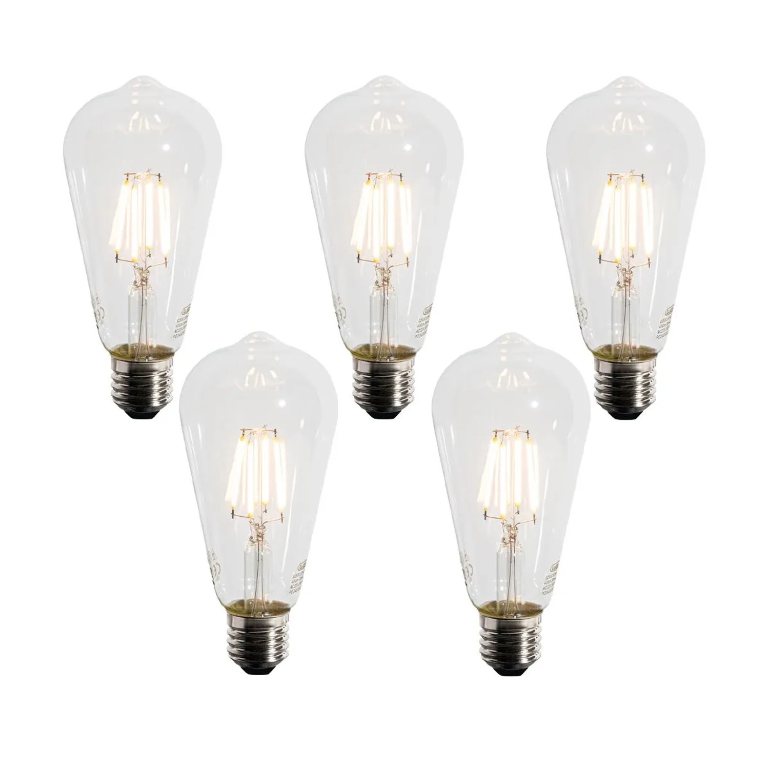 LUEDD 5er Set E27 LED Glühbirnen ST64 mit Dämmerungssensor 4W 400,m 2200K
