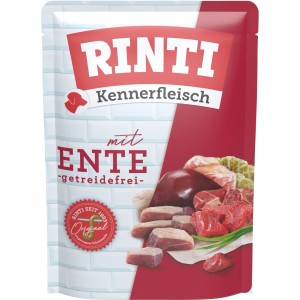 Rinti Hunde-Nassfutter Kennerfleisch Ente, 400g Packung. Alleinfuttermittel für Hunde.