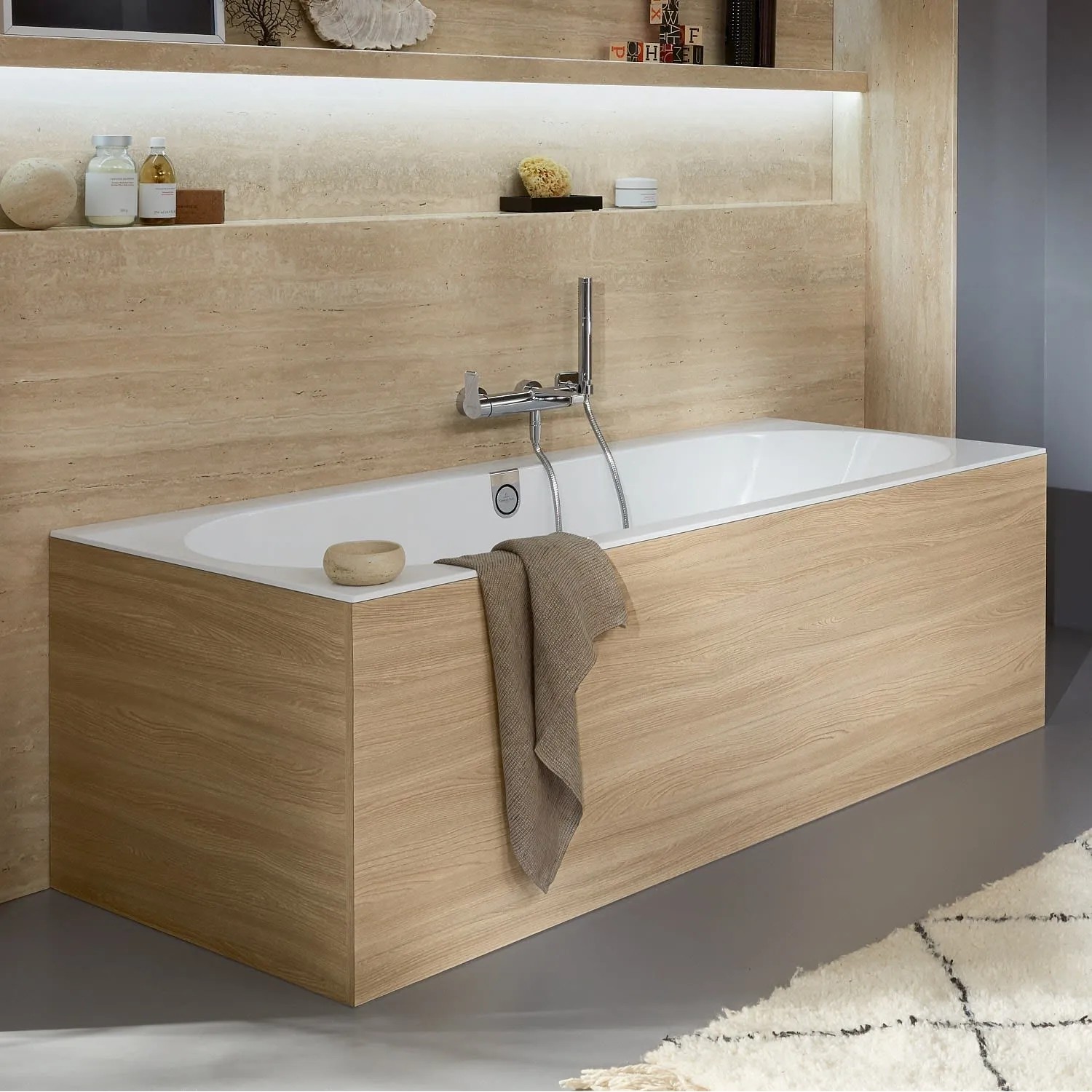 Villeroy & Boch Oberon 2.0 Badewanne 180x80cm - Weiß Alpin Einbau