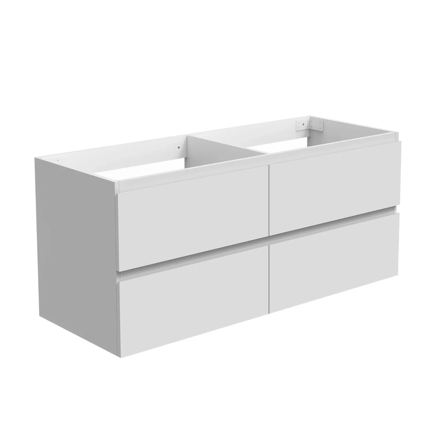 Duschparadies Waschbeckenunterschrank Y244X BxTxH 120x46x52cm in Mattweiß mit 2 Schubladen