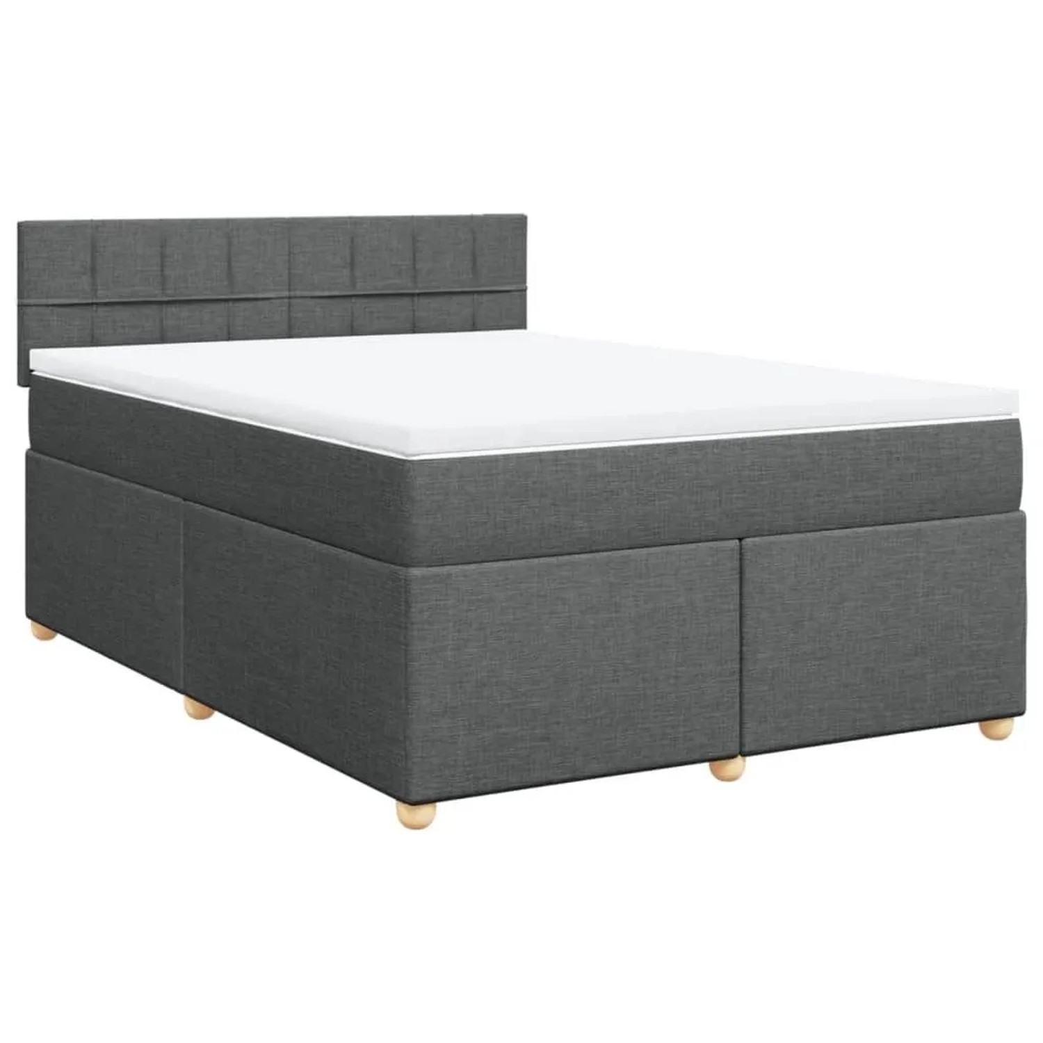 vidaXL Boxspringbett mit Matratze Dunkelgrau 160x200 cm Stoff 3289032 günstig online kaufen