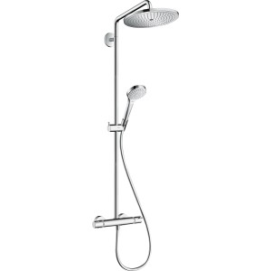 Hansgrohe Croma Select S Showerpipe 280 mit Kopf- und Handbrause, Thermostat, Chrom.
