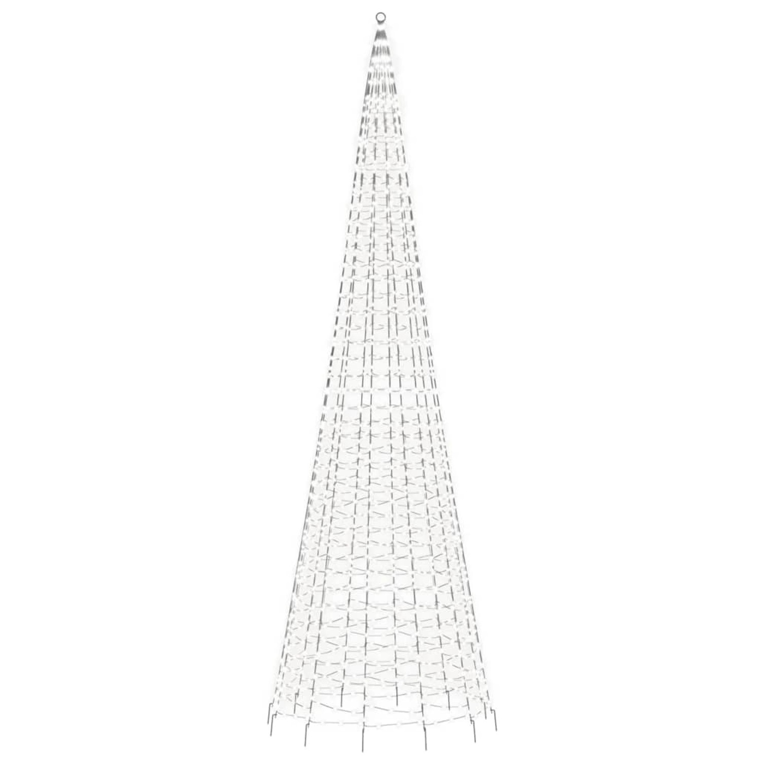 vidaXL LED-Weihnachtsbaum für Fahnenmast 1534 LEDs Kaltweiß 500 cm 358117