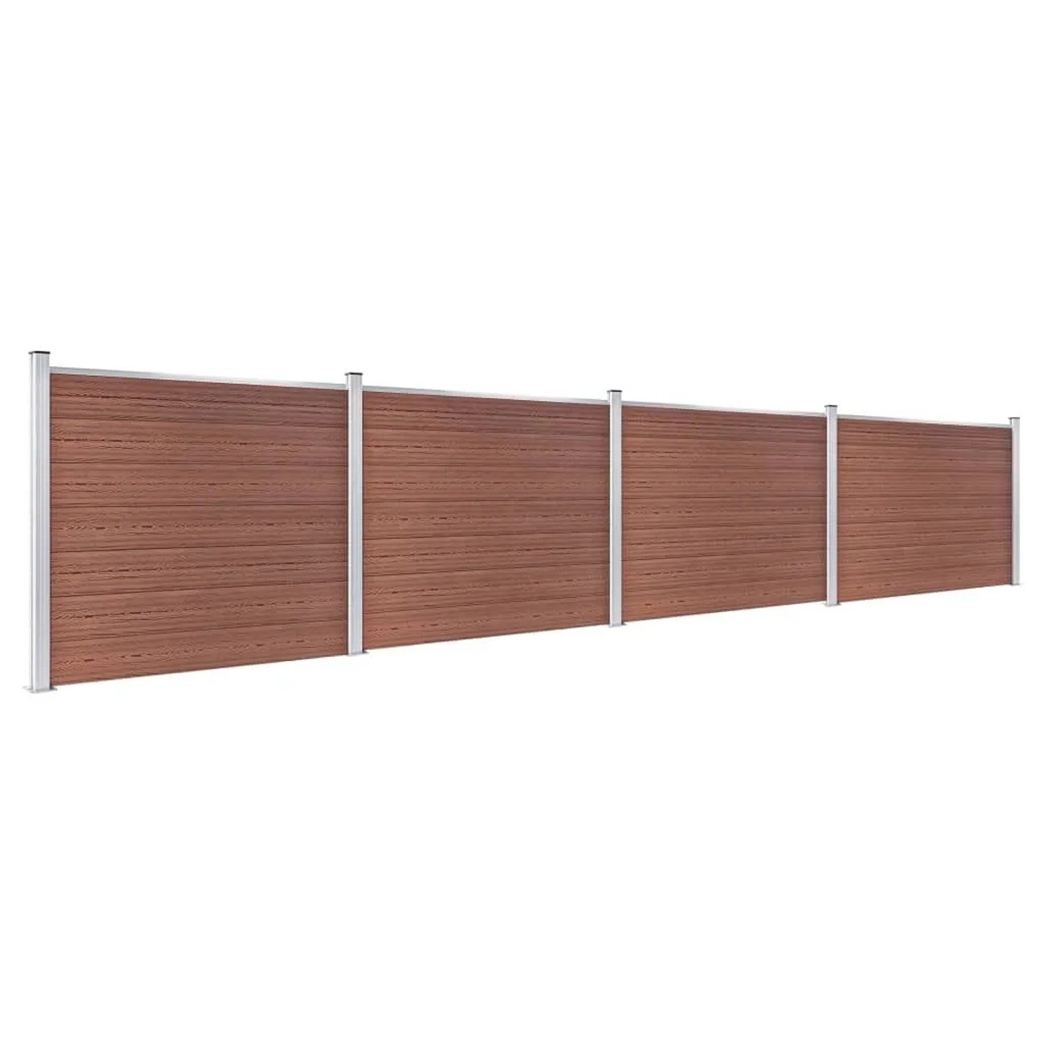vidaXL Zaunelement Set WPC 699x146 cm Braun 3070453_2