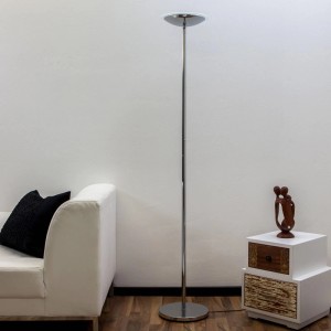 Lindby LED Stehlampe Malea 9620042 Dimmbar Modern in Chrom aus Metall 1-flammig Wohnzimmerleuchte