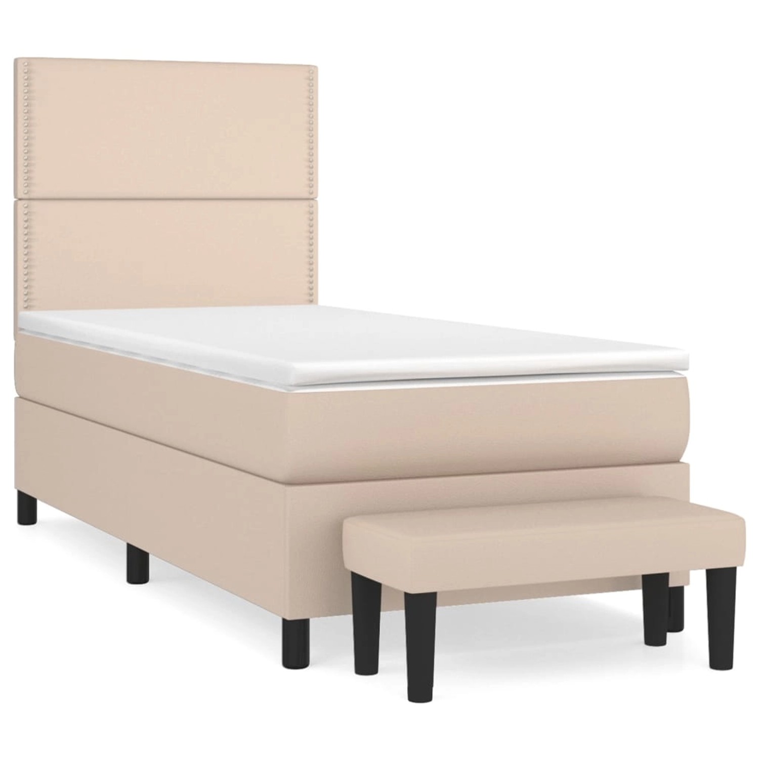 vidaXL Boxspringbett mit Matratze Cappuccino-Braun 90x200cm Kunstleder14665 günstig online kaufen