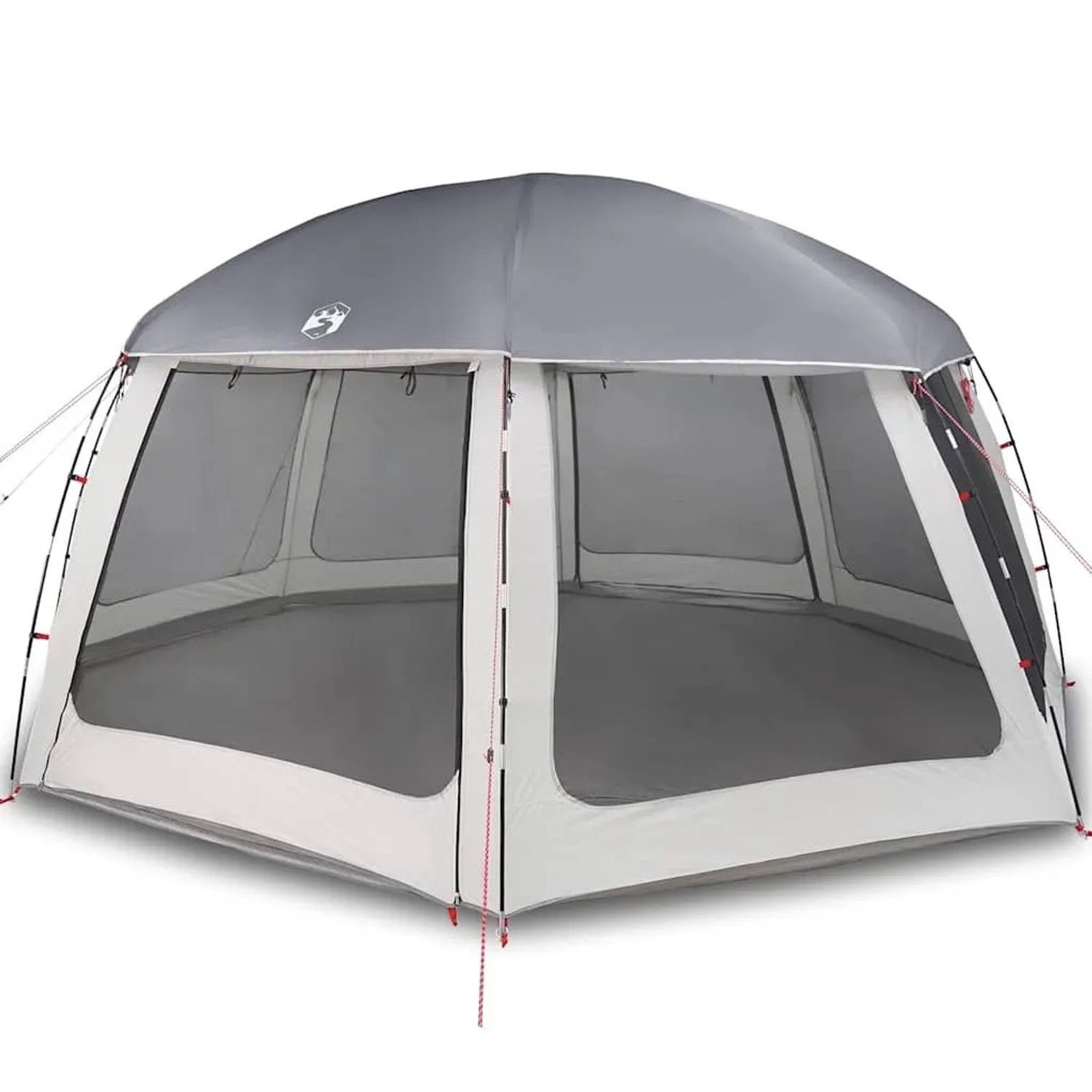 vidaXL Poolzelt mit Abnehmbarem Überzelt Netzwänden Grau 612x612cm 4100639_3