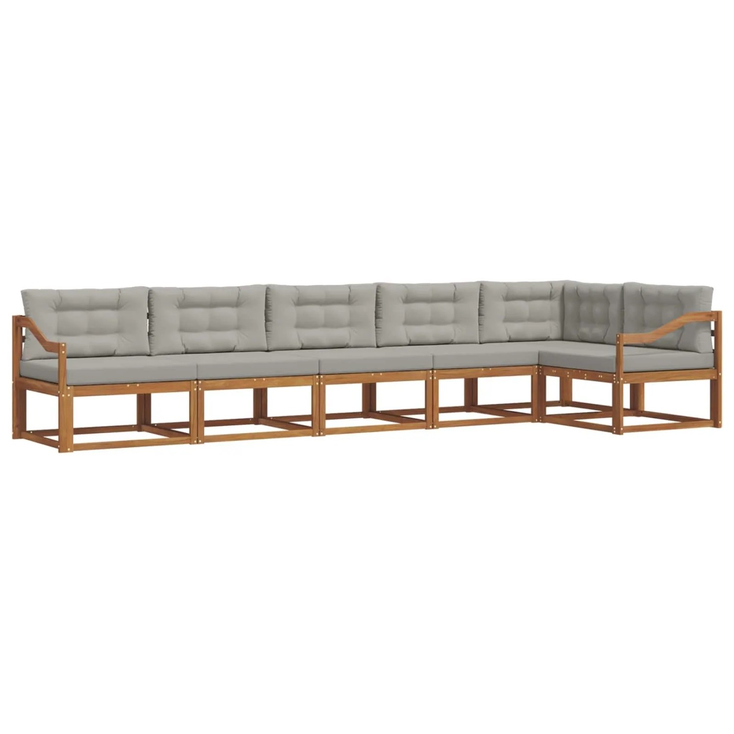 vidaXL Outdoor-Sofagarnitur mit Kissen 6-Tlg Natur und Hellgrau 3367664