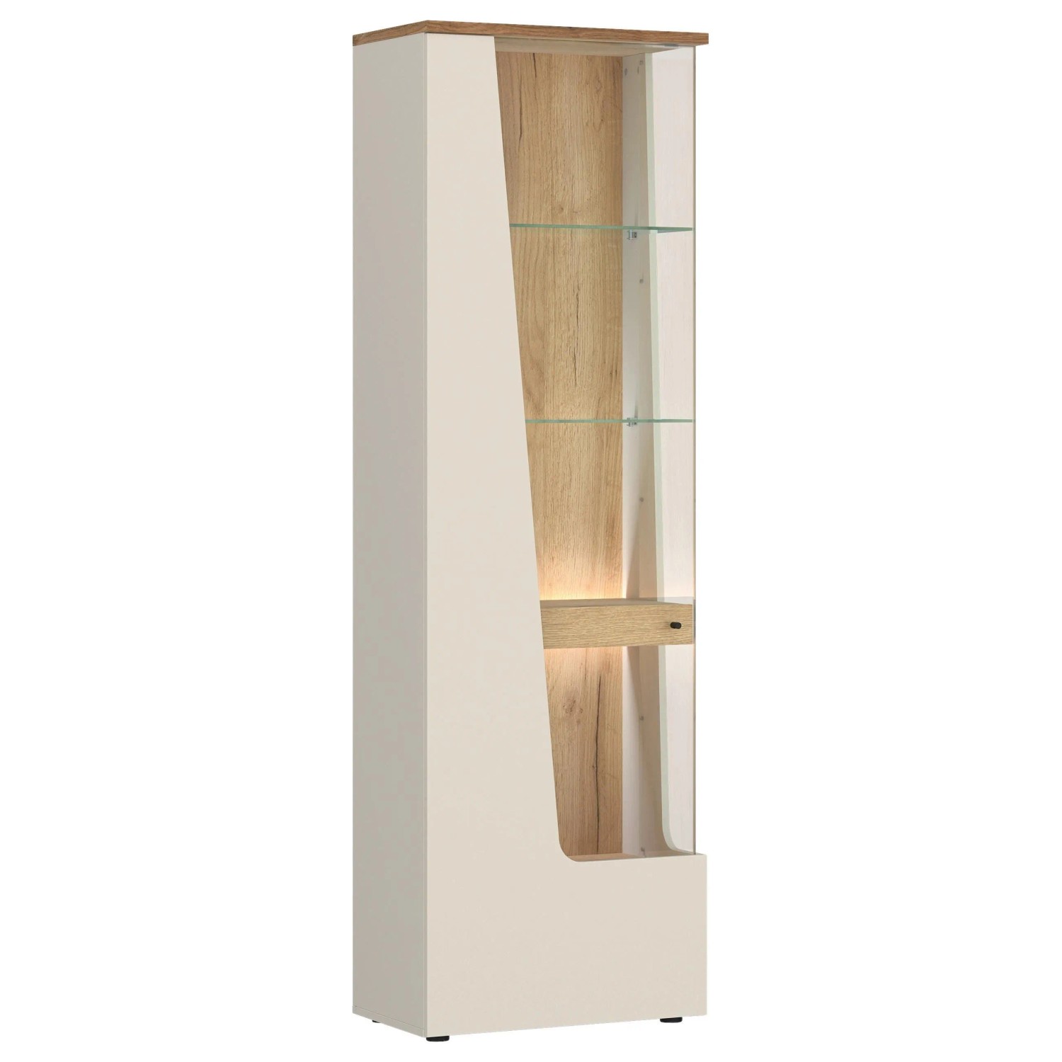 Premium Living Vitrine Cut Out B: 60 cm Kaschmir/Eichefarben