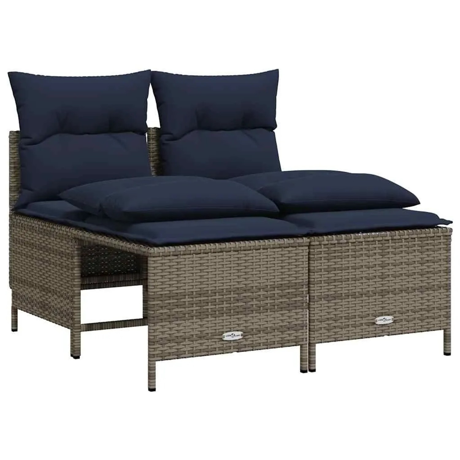 vidaXL 4-Tlg Gartensofa-Set mit Kissen Grau Polyrattan 368378 günstig online kaufen