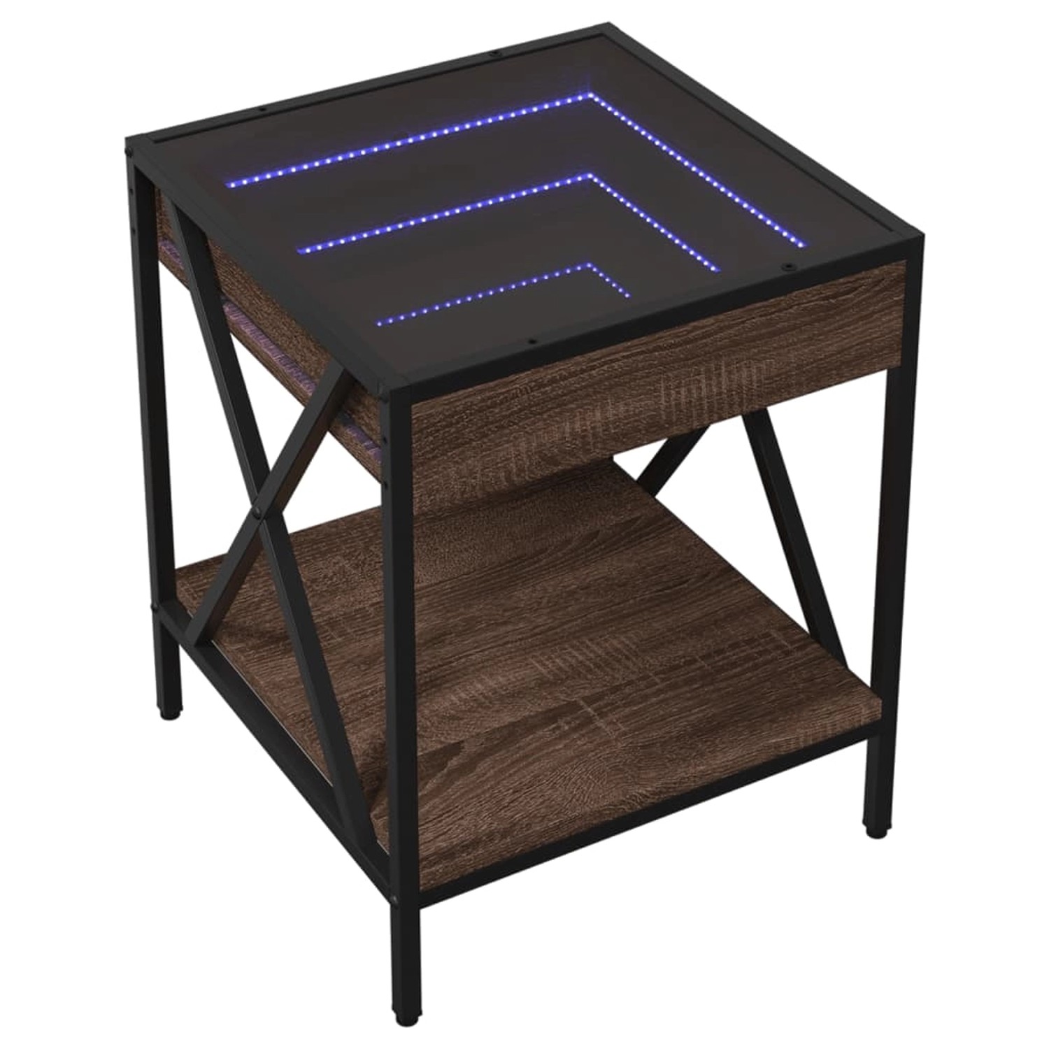 vidaXL Couchtisch mit Infinity-LED Braun Eichen-Optik 40x40x49 cm 847696 günstig online kaufen