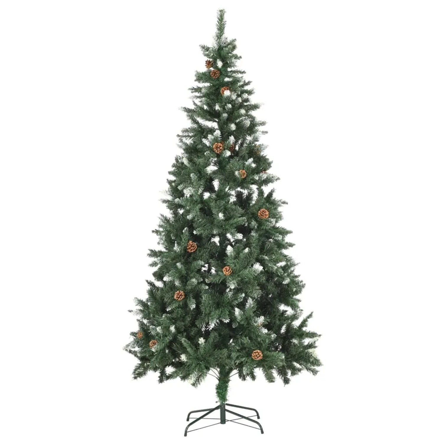 vidaXL Künstlicher Weihnachtsbaum mit LEDs Kiefernzapfen 210 cm